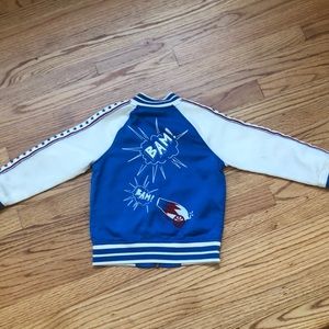 Festive circus themed bomber jacket
